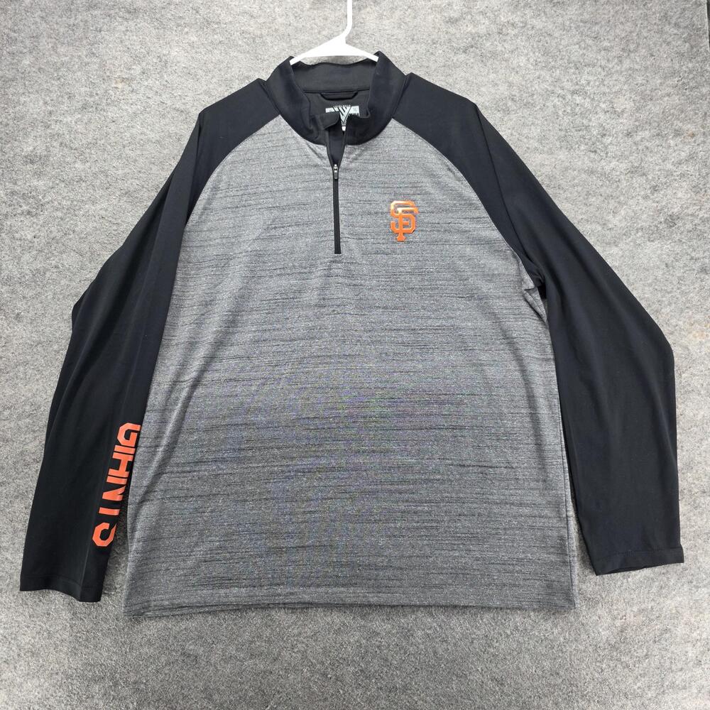 San Francisco Giants Jacket Mens XL Gray MLB Baseball Levelwear Quarter Zip